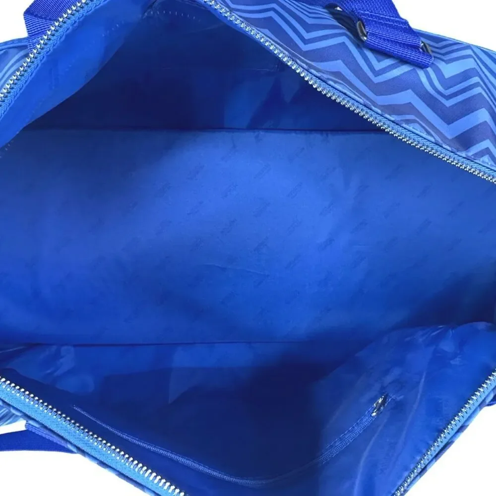 MISSONI Parfum Men’s GWP Blue Chevron Duffle Weekender Bag - 23” x 10” x 11”